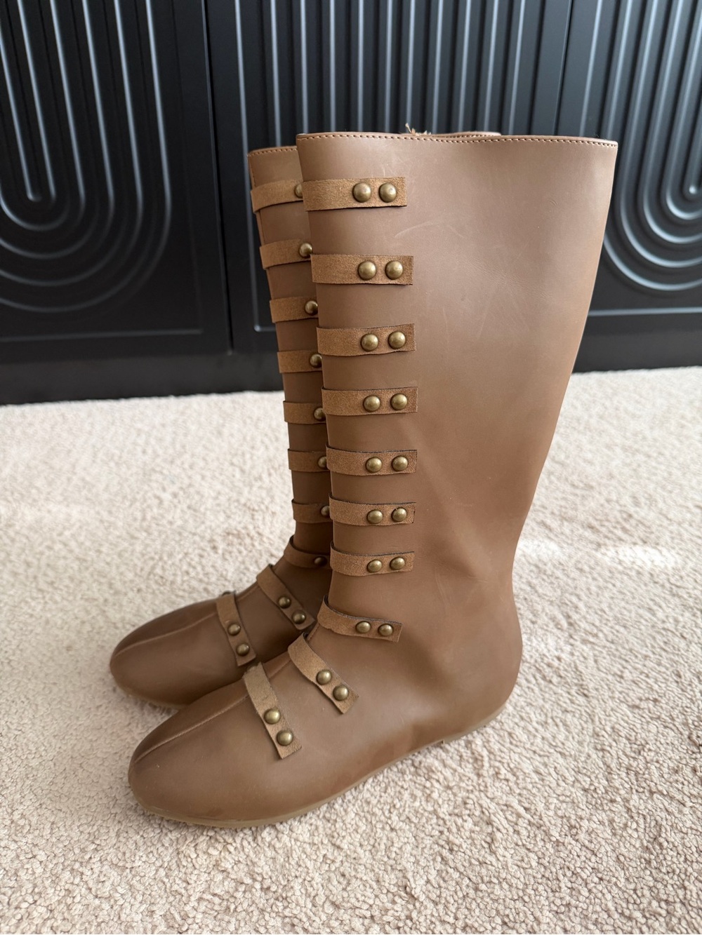 Joyfolie Freya Brown Military Boots Girls size 3 youth, EUC